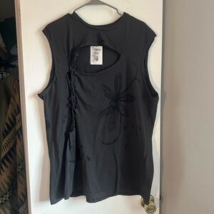 Colina Gray Cut Out Tank Top